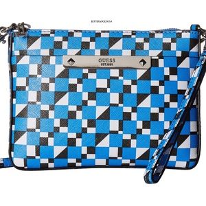 GUESS Britta Top Zip Mini Crossbody Handbag Blue